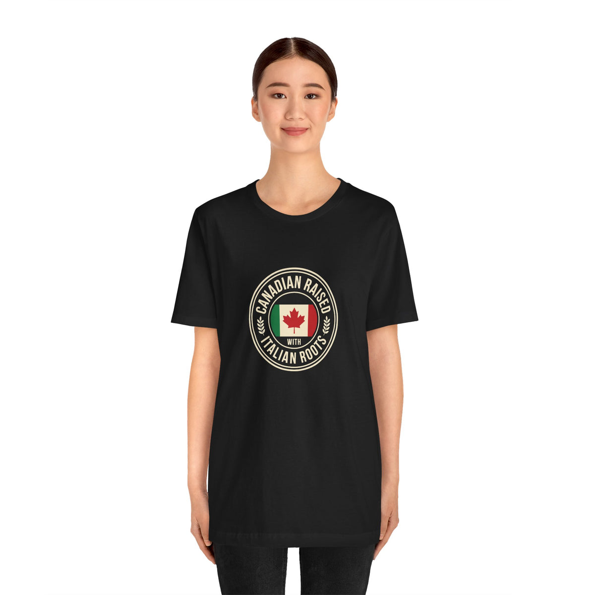 Canadian Raised, Italian Roots — Heritage Crest T-Shirt