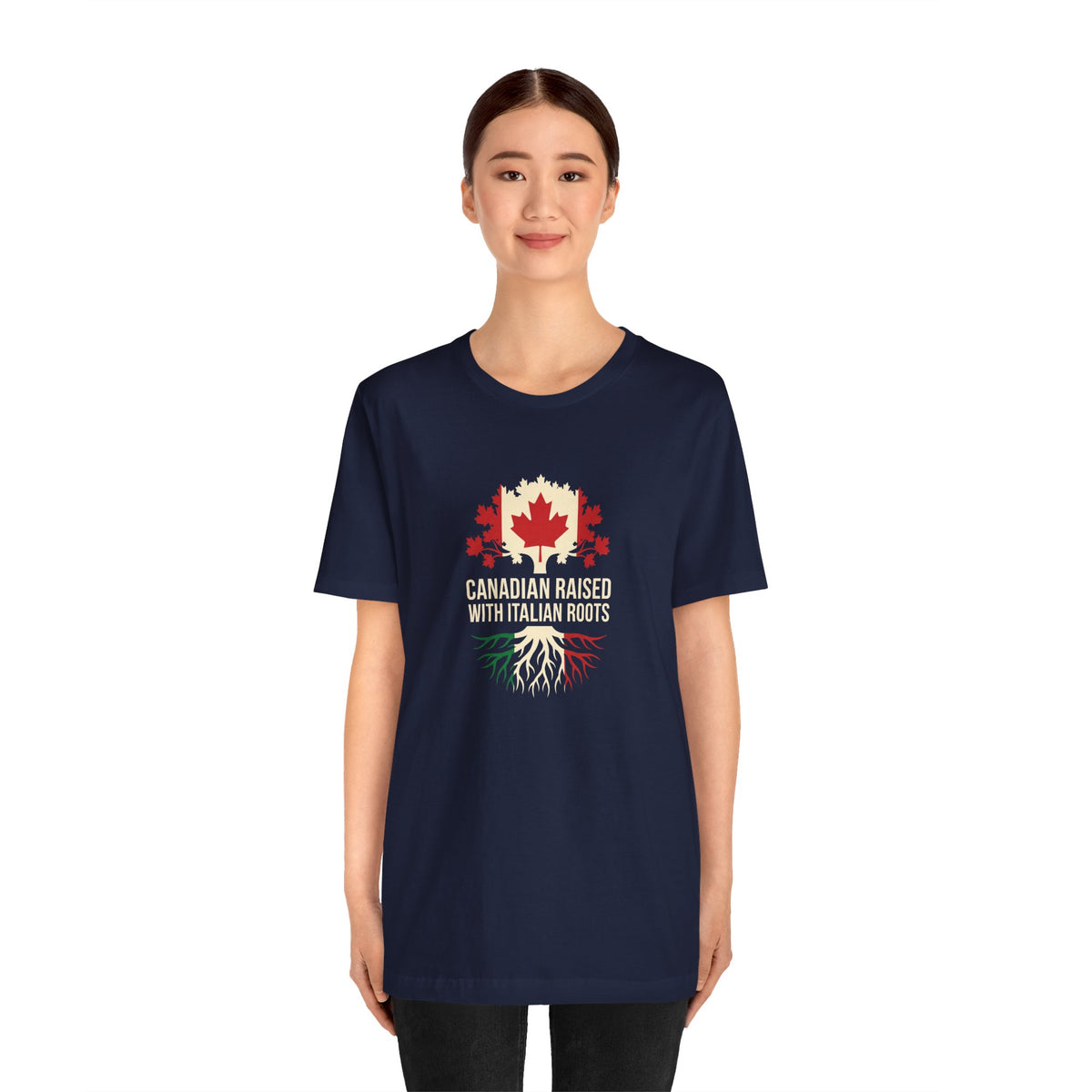 Canadian Raised, Italian Roots — Family Tree T-Shirt